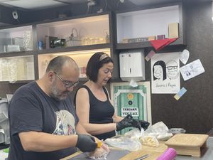 The wonderful owners  at Vegans Terrassa in Terrassa