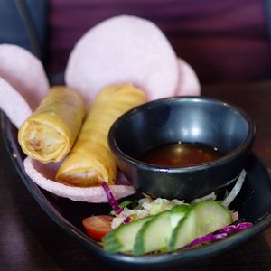 Spring rolls at Soul Vegan in Edinburgh