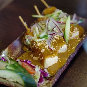 Tofu satay at Soul Vegan in Edinburgh