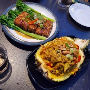 Soul's special fried tofu and pineapple rice at Soul Vegan in Edinburgh