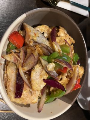 Salt & pepper lotus root  at Soul Vegan in Edinburgh