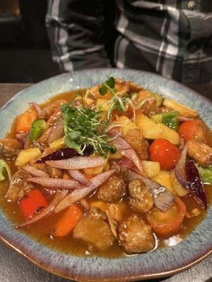 Sweet & sour lion’s mane  at Soul Vegan in Edinburgh