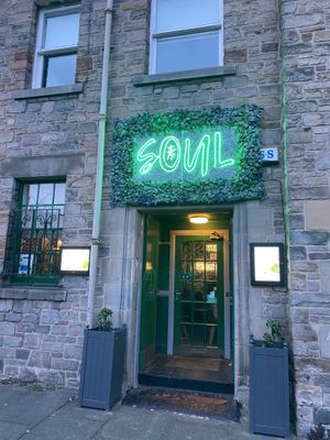 Outside  at Soul Vegan in Edinburgh