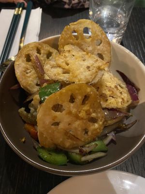 Salt and pepper lotus   at Soul Vegan in Edinburgh