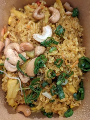 Pineapple fried rice take away at Soul Vegan in Edinburgh