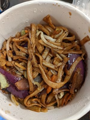 Side of fried noodles takeaway at Soul Vegan in Edinburgh