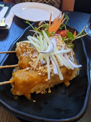 Satay tofu starter at Soul Vegan in Edinburgh