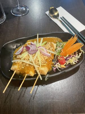 Satay tofu starter  at Soul Vegan in Edinburgh