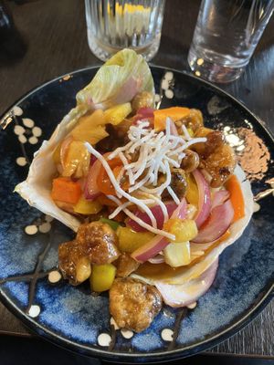 Sweet and Sour Lionsmane Mushroom  at Soul Vegan in Edinburgh