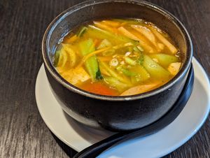 Tom Yam soup at Soul Vegan in Edinburgh