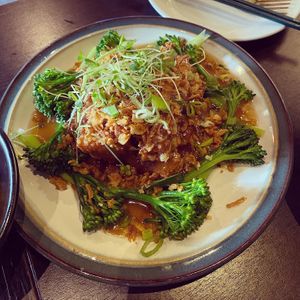 Soup’s special deep fried tofu (absolument délicieux, avec une sauce sucrée salée, le tofu est très moelleux)  at Soul Vegan in Edinburgh