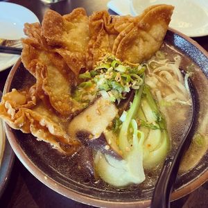 Wonton soup noddle   at Soul Vegan in Edinburgh