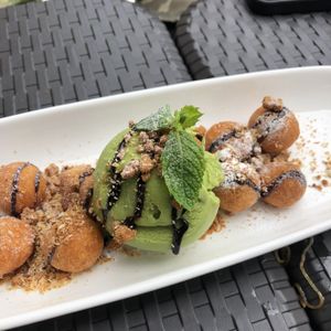 Green tea ice cream  at Soul Vegan in Edinburgh