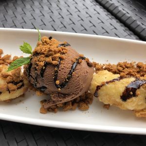 Banana fritters   at Soul Vegan in Edinburgh