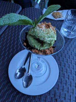 Green tea ice cream at Soul Vegan in Edinburgh