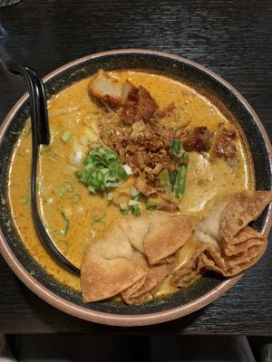 Laksa noodles   at Soul Vegan in Edinburgh