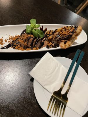 Banoffee banana fritters 💚  at Soul Vegan in Edinburgh