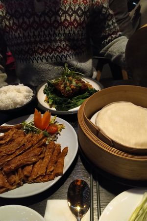 current special (pancakes) and deep fried tofu at Soul Vegan in Edinburgh