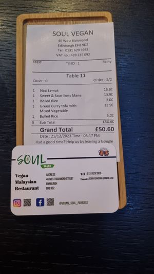  at Soul Vegan in Edinburgh