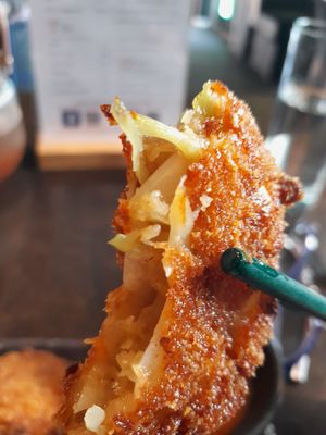 Deep fried cabbage ball at Soul Vegan in Edinburgh