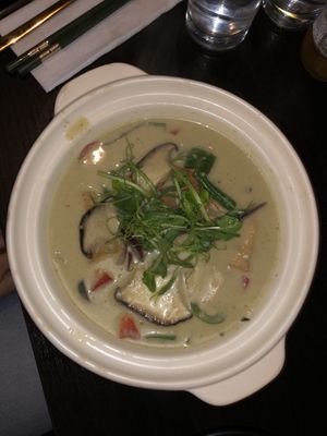 green curry tofu and vegetables   at Soul Vegan in Edinburgh