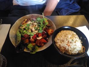 Kong po with homemade yam abacus at Soul Vegan in Edinburgh