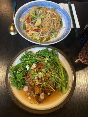 Singapore noodles and Soul Vegan special tofu  at Soul Vegan in Edinburgh