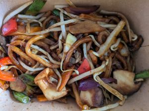 Mixed Vegetables Fried Udon at Soul Vegan in Edinburgh