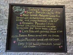 Specials Board at Soul Vegan in Edinburgh