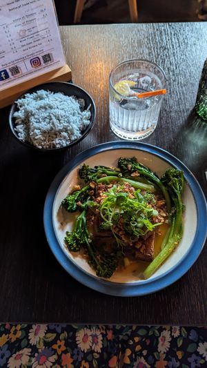 Coconut rice & special fried tofu at Soul Vegan in Edinburgh