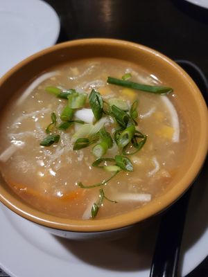 corn soup at Soul Vegan in Edinburgh