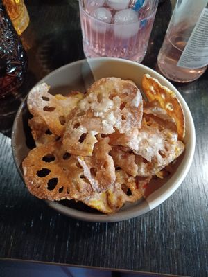 Salt and chilli lotus root at Soul Vegan in Edinburgh