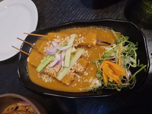 Satay tofu skewers (these were quite sweet which wasn't expected) at Soul Vegan in Edinburgh