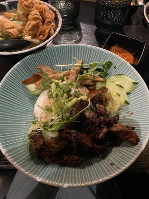 Two BBQ combination rice (so yummy!)  at Soul Vegan in Edinburgh