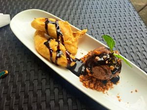 Banana fritters at Soul Vegan in Edinburgh