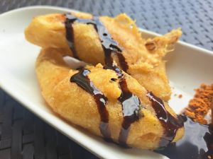 Banana fritters at Soul Vegan in Edinburgh