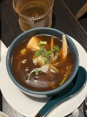 Hot and sour soup   at Soul Vegan in Edinburgh