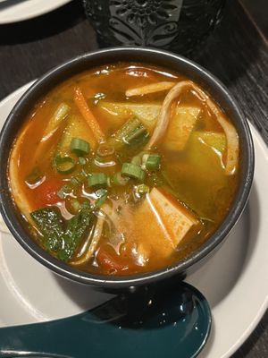 Tom yum soup   at Soul Vegan in Edinburgh