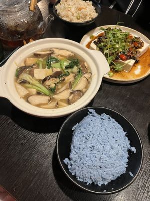 Coconut rice and mushroom dish   at Soul Vegan in Edinburgh