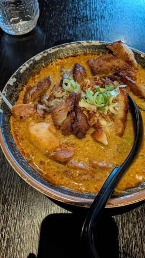Laksa noodle soup at Soul Vegan in Edinburgh