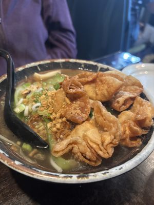 Wanton soup noodlees  at Soul Vegan in Edinburgh