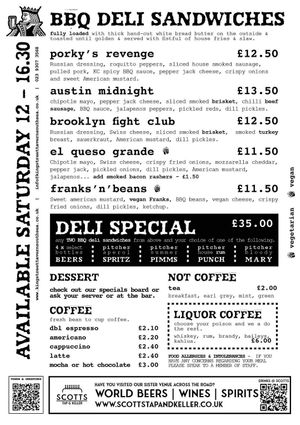 Menu at King Street Tavern in Portsmouth