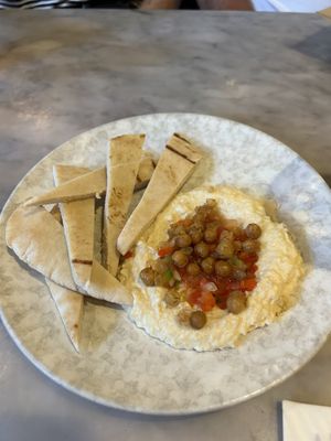 Hummus and pita  at Hanover Street Social in Liverpool