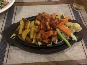 Sizzling BBQ tofu  at Moondance Restaurant & Bar in Pokhara