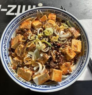 Noodle bowl with mapo sauce   at Kaschemme in Nuremberg