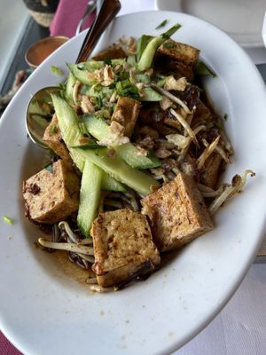 Tahoe ketjap (with fried tofu): the tofu has a nice texture, but the flavours of the dish are simple and a bit bland. I’ve had way better sauces. at Indonesisch Restaurant Sari in Heemstede