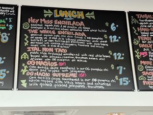 Lunch menu, part 1 at Itality Plant Based Foods in Albuquerque