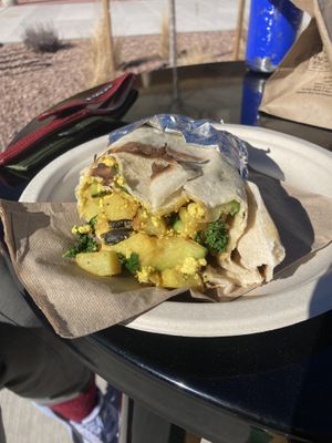 Bfast burrito w OG cheese added  at Itality Plant Based Foods in Albuquerque
