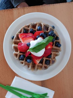 Amazing waffles! at Itality Plant Based Foods in Albuquerque