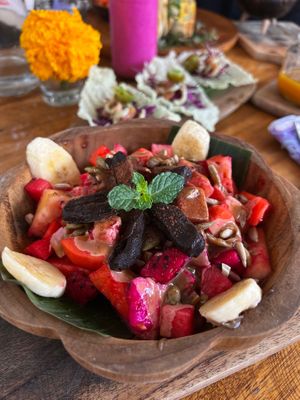 Tuti bowl - fruit salad  at Pachamama Organic Cafe and Private Villa in 